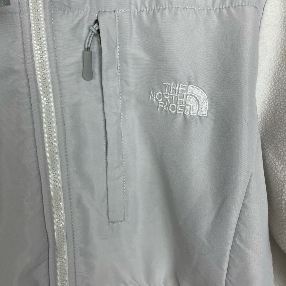 The North Face Size Large Denali White Grey Long Sleeve Zip Up Jacket - Picture 10 of 11